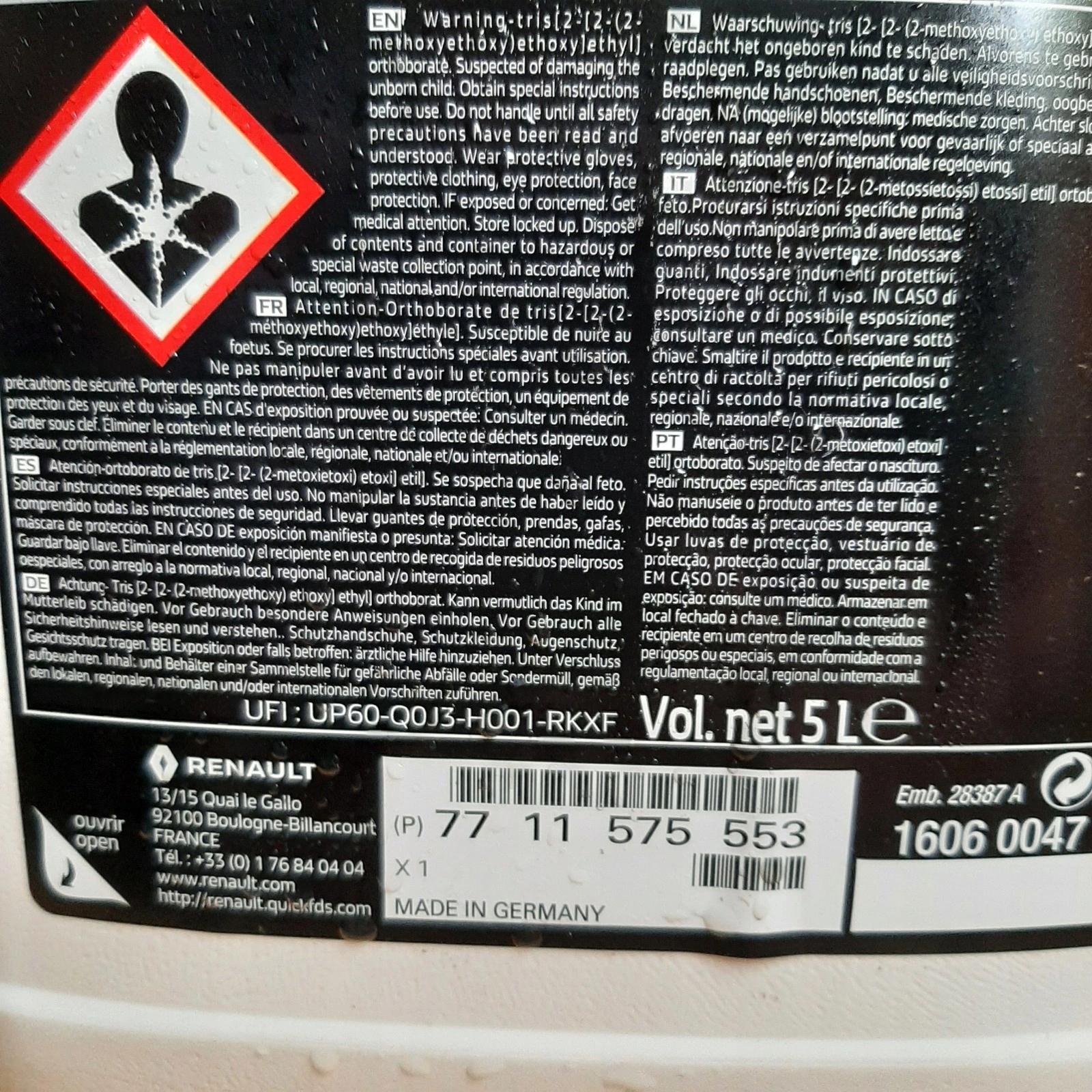 Plyn hamulcowy Dot 3 4 5 1 ESP Oryginalny RENAULT Mark Other