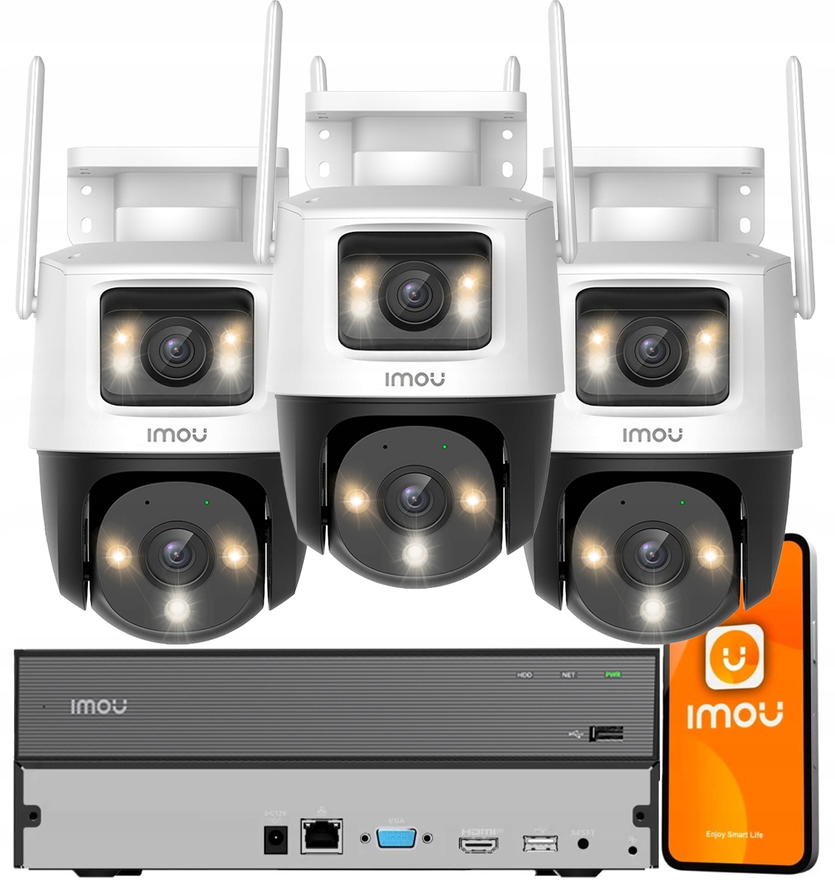 Sada 3 kamer pro monitorování 10Mpx (5Mpx 5Mpx) IPC-S7XP-10M0WED Imou Led