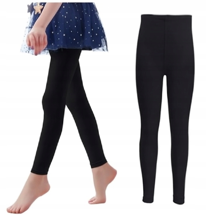 Getry Leginsy Rajstopy Mikrofibra 40DEN CZARNE 140/146