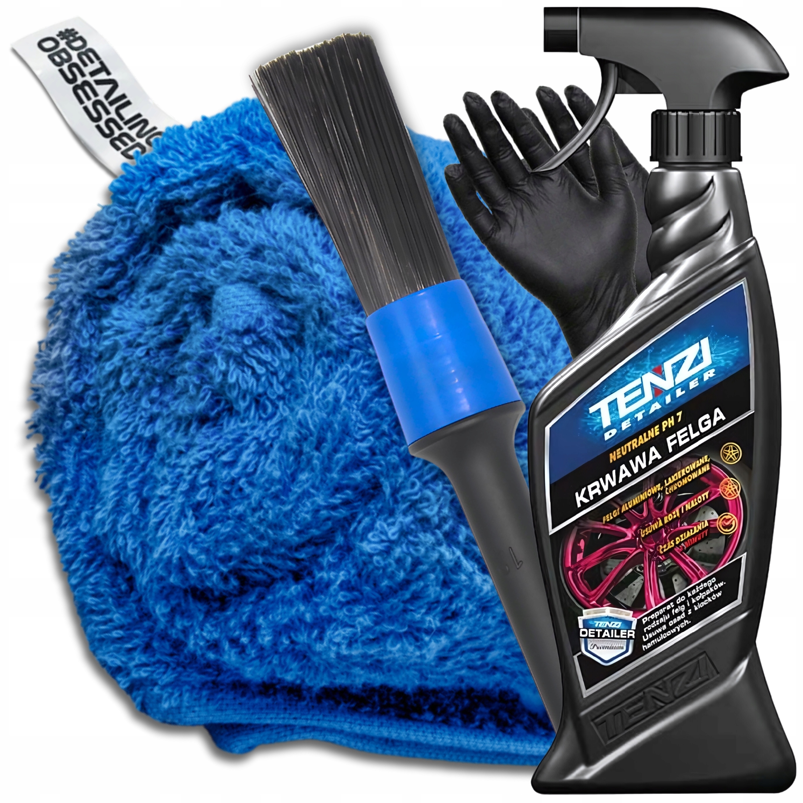 TENZI KRWAWA FELGA PŁYN DO CZYSZCZENIA FELG ALUFELG + AKCESORIA - 600ML