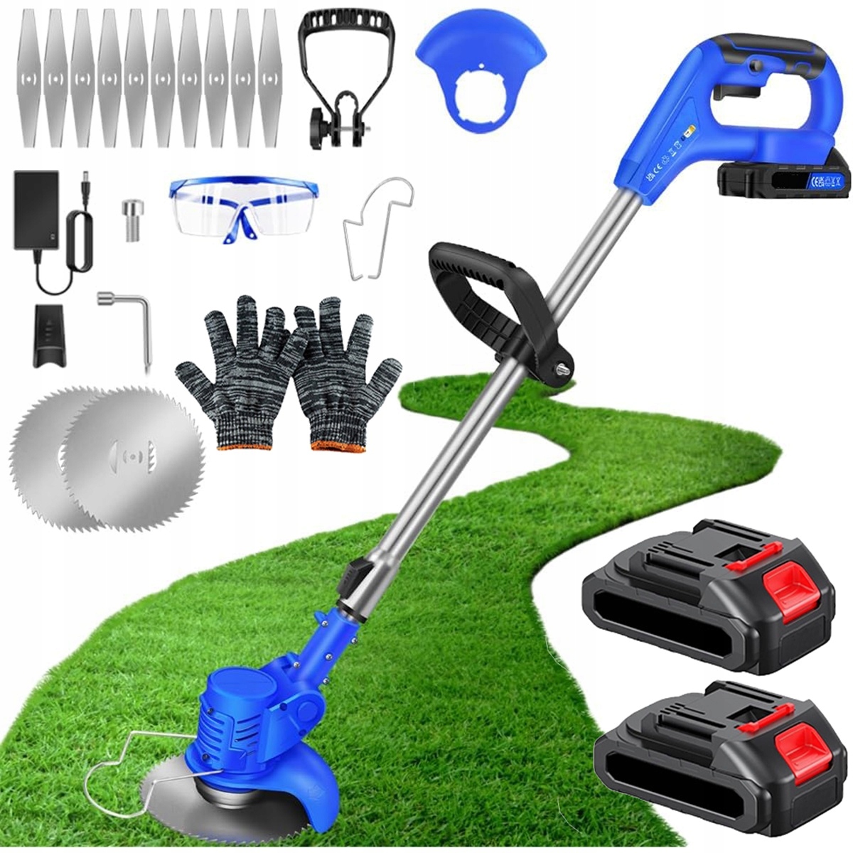 Aku Vyžínač Křovinořez Zahradní Sekačka 21V 2Ah+ 2AKU