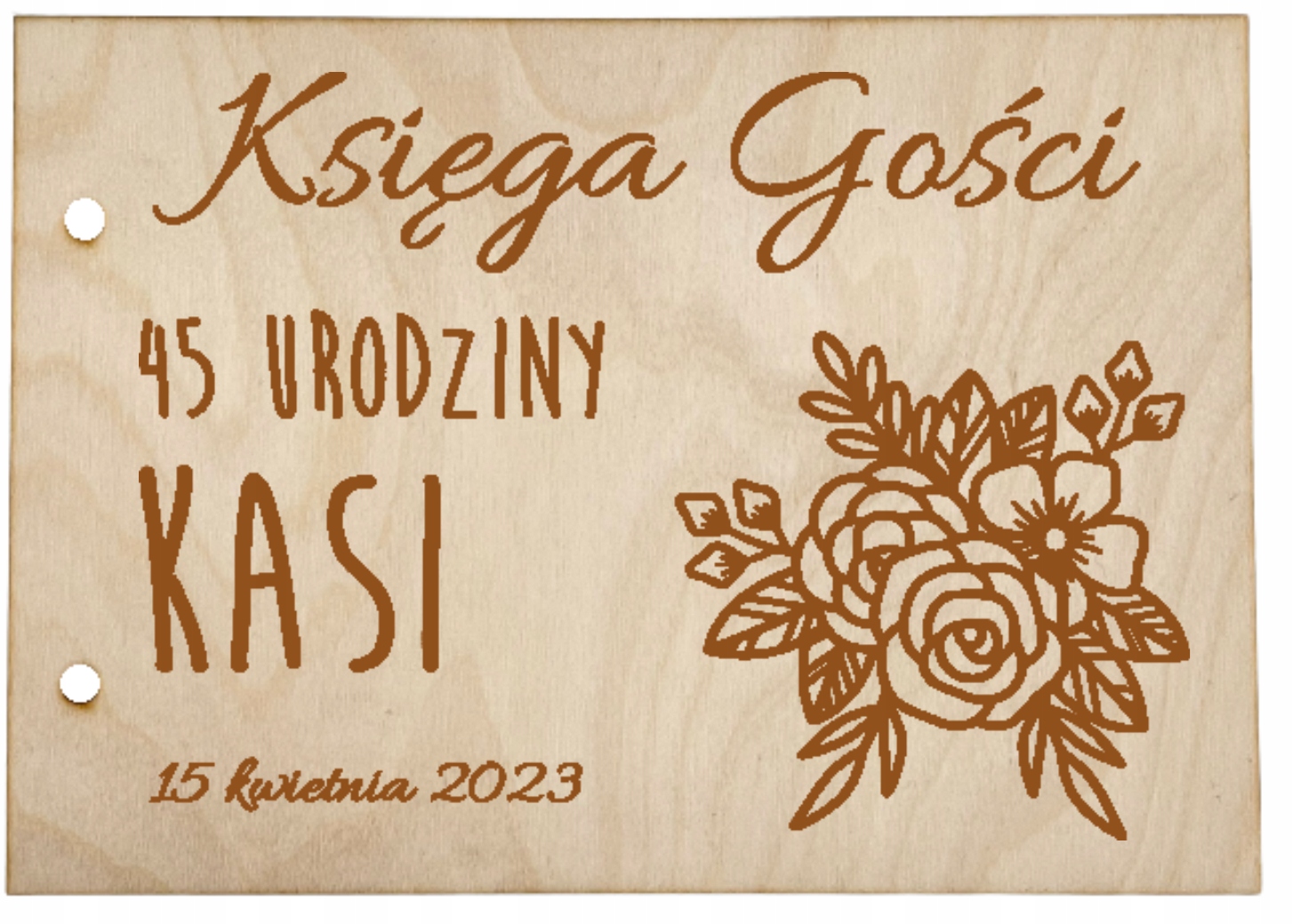 

Księga gości urodzinowych z drewna Twoje Imię Wiek