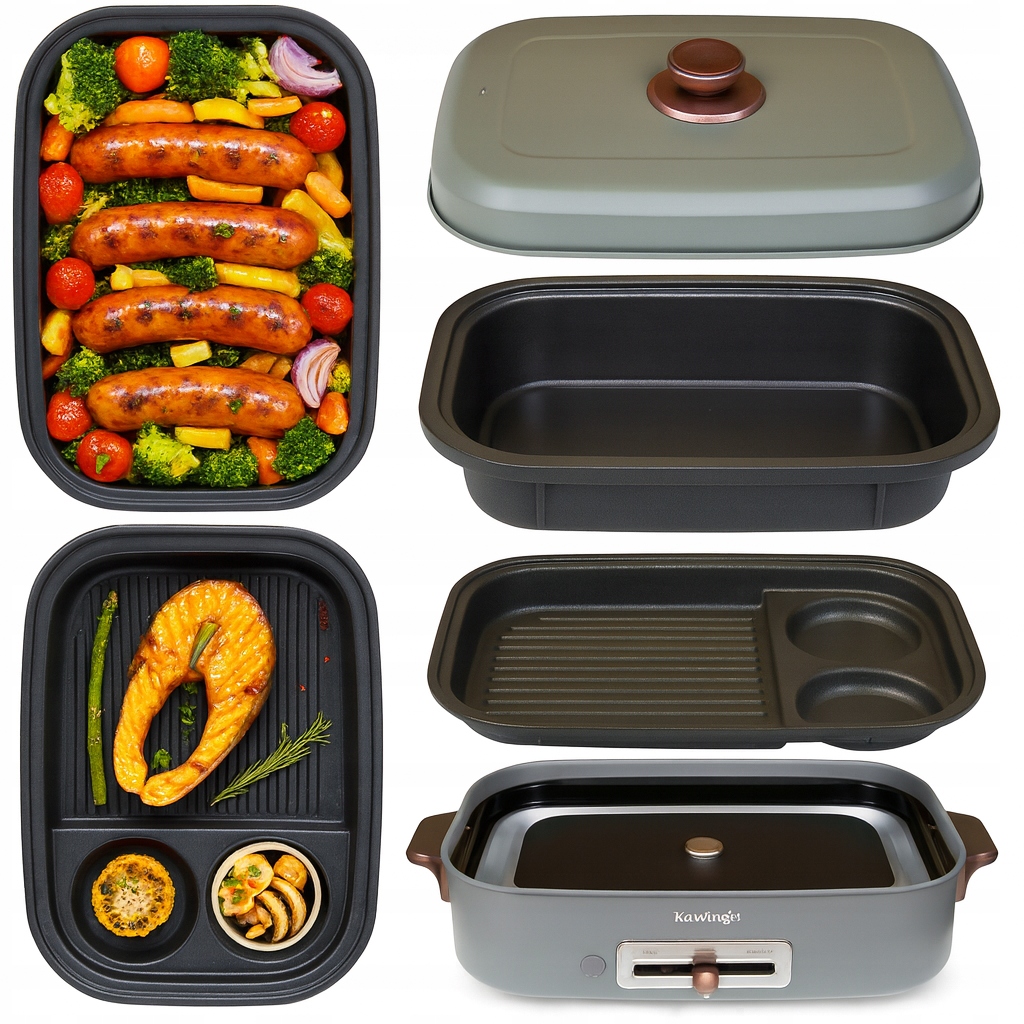 Elektrický stolní gril Kuvings Multigrill Sendvičovač +2 Desky 70 Receptů