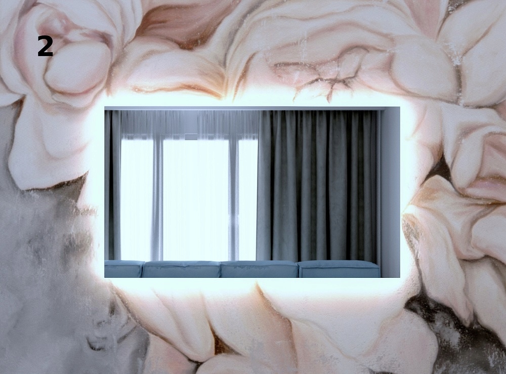 LUSTRO PODŚWIETLANE LED 60 x 80 cm BORNEO Szerokość 800 mm