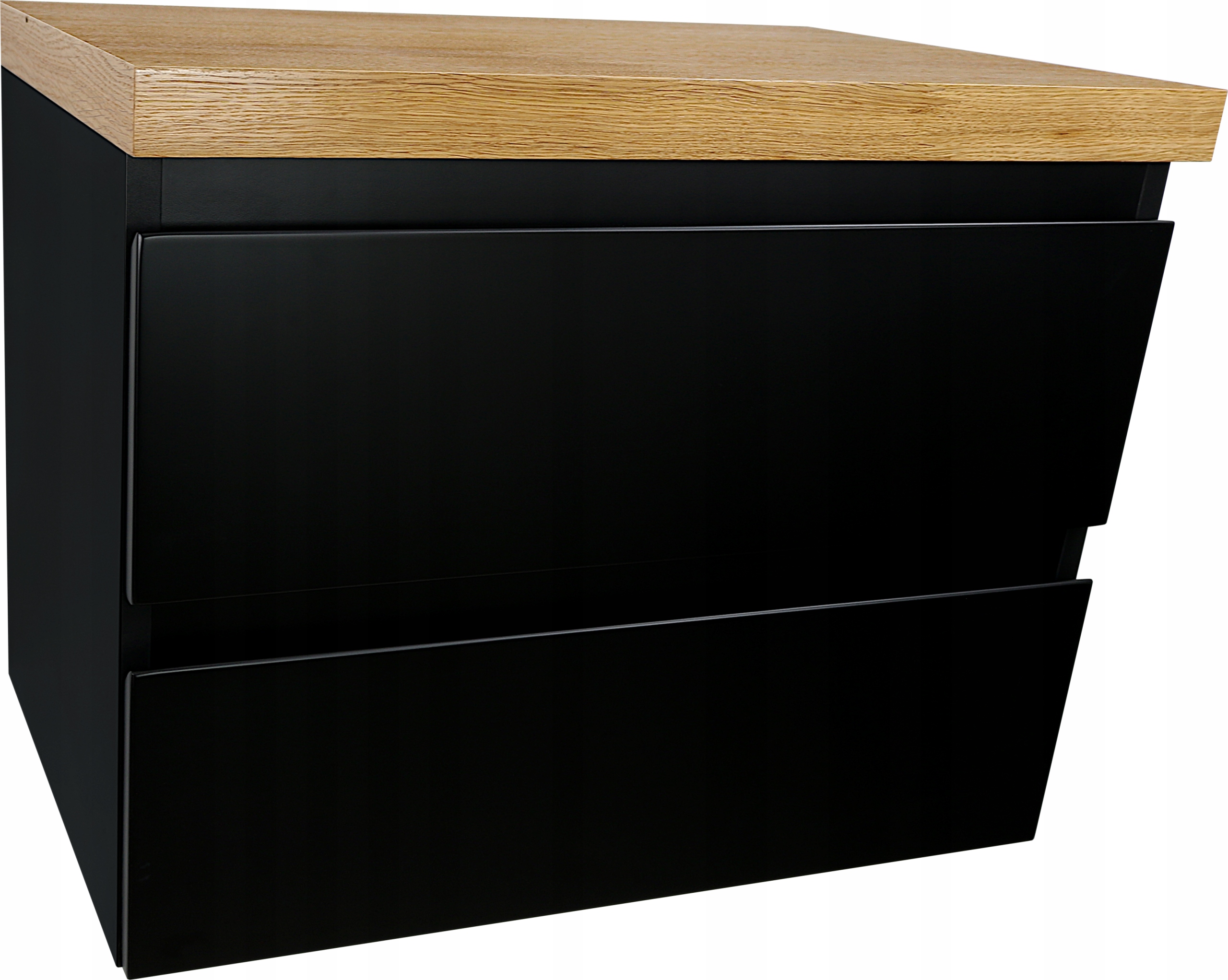 SZAFKA ŁAZIENKOWA CZARNY MAT Z BLATEM DĄB 70 CM Marka inna