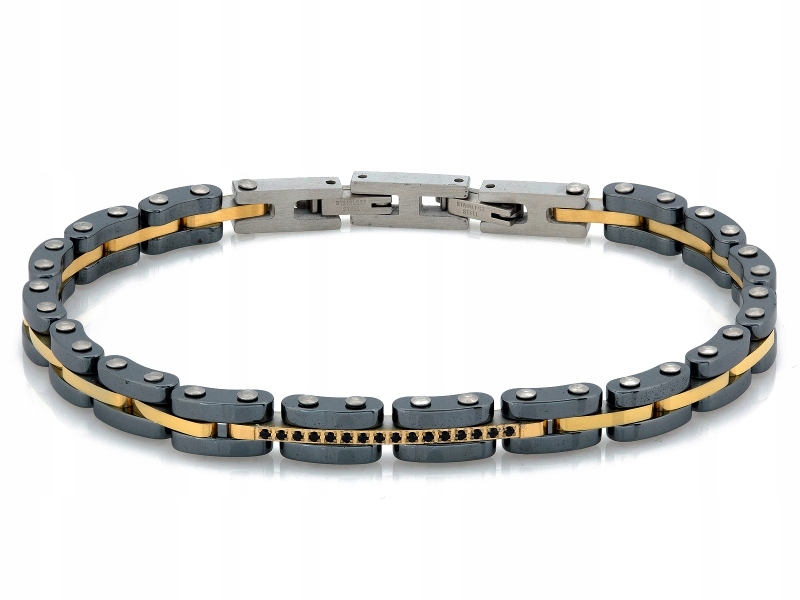 Módní pánský náramek z chirurgické oceli rhodiovaný 6.7 mm, velikost 21