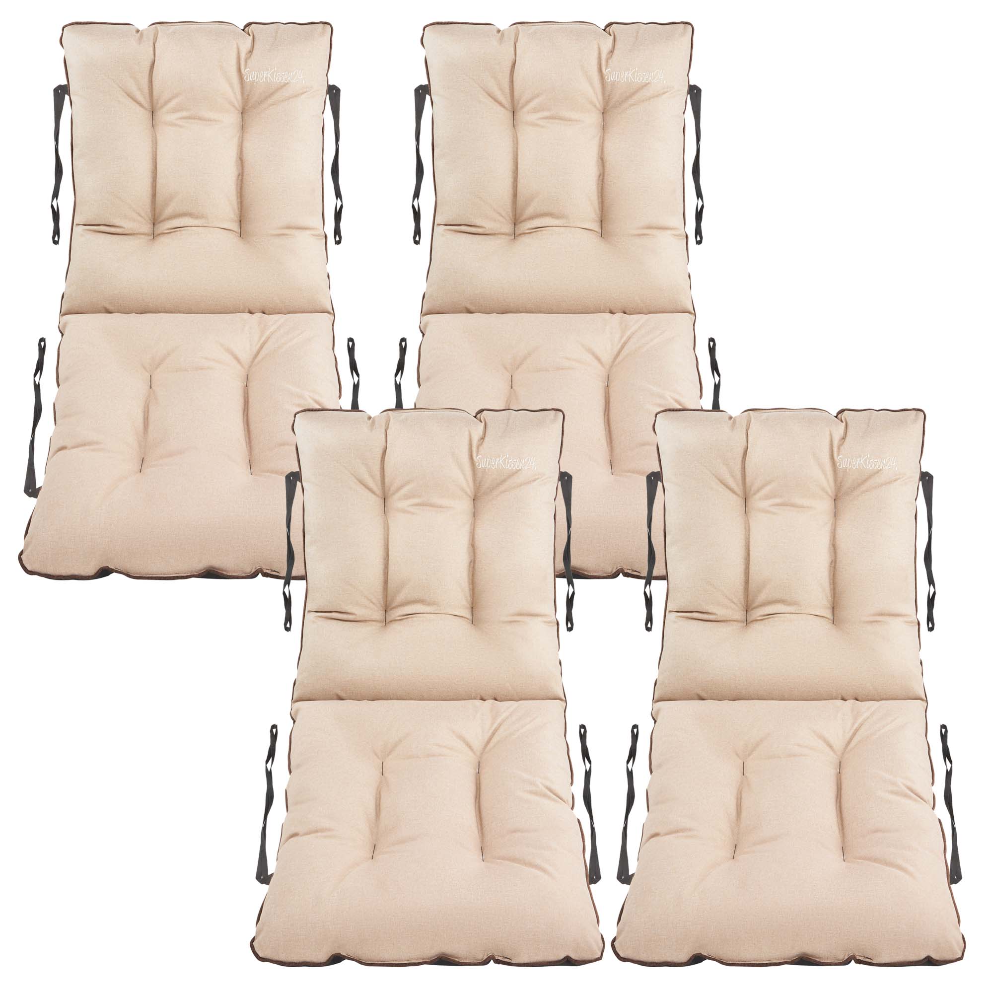 

Poduszka na krzesło 48x48x48 beżowy len set 4szt