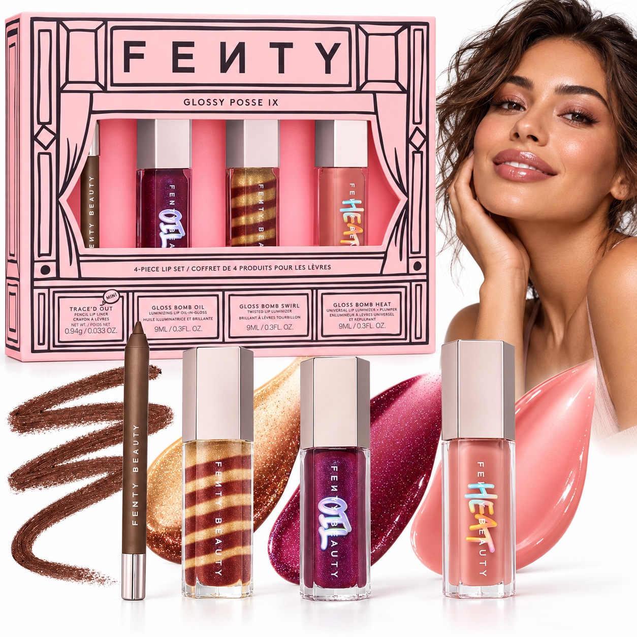 Sada kosmetických přípravků Fenty Beauty Gloss Bomb Lesky pro ženy Dárek