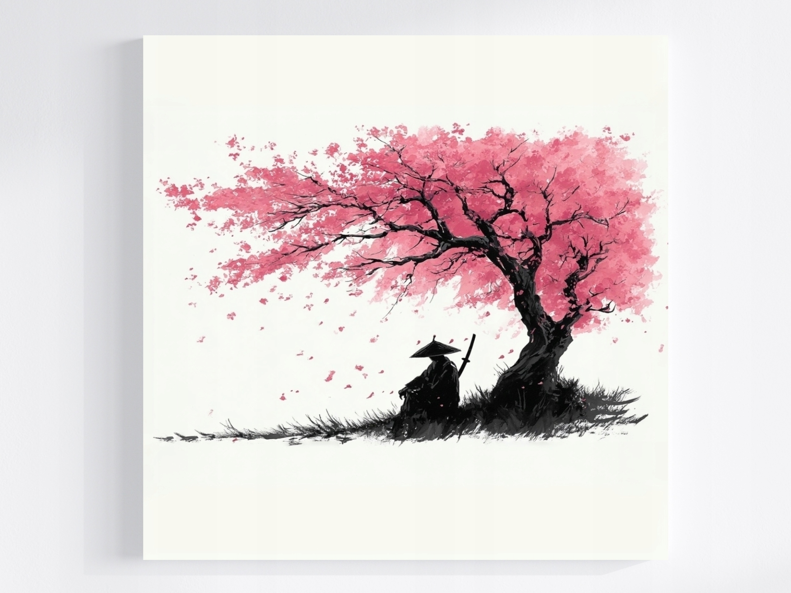 Obraz Na Plátně Canvas Grafika Asie Japonsko Višeň Sakura Samuraj 60x60