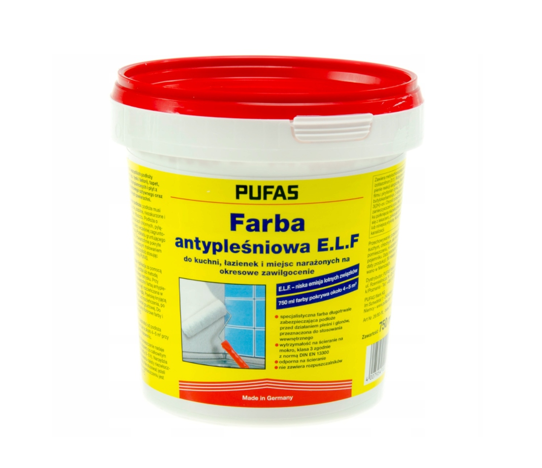

Farba Antypleśniowa Pleśń Glony Pufas 0,75l Biała