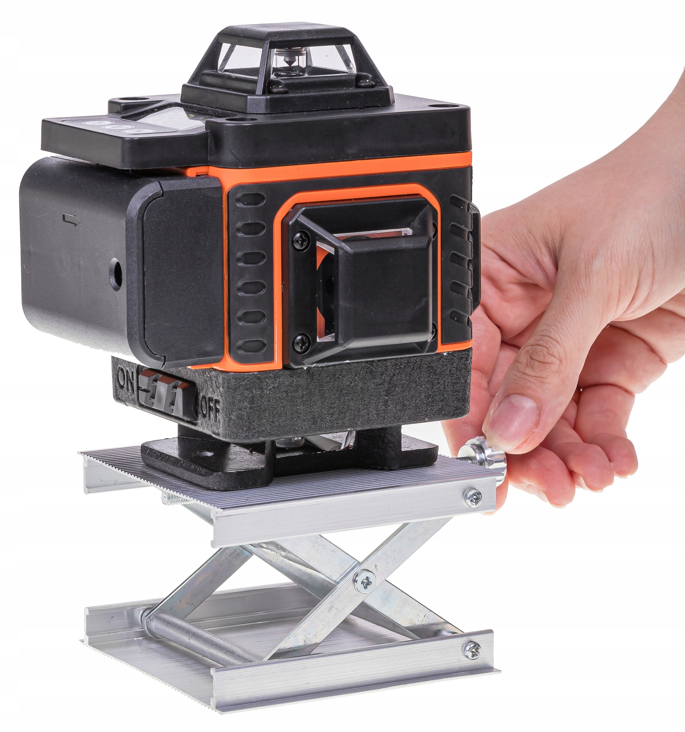 POZIOMICA LASEROWA 4D BLOKADA WAHADŁA + STATYW Szerokość produktu 10 cm