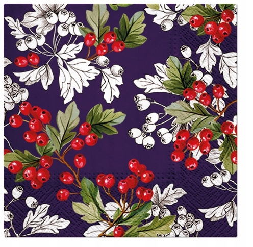 

Serwetki Owoce Głóg Czerwone Fiolet Biel 20 Szt.