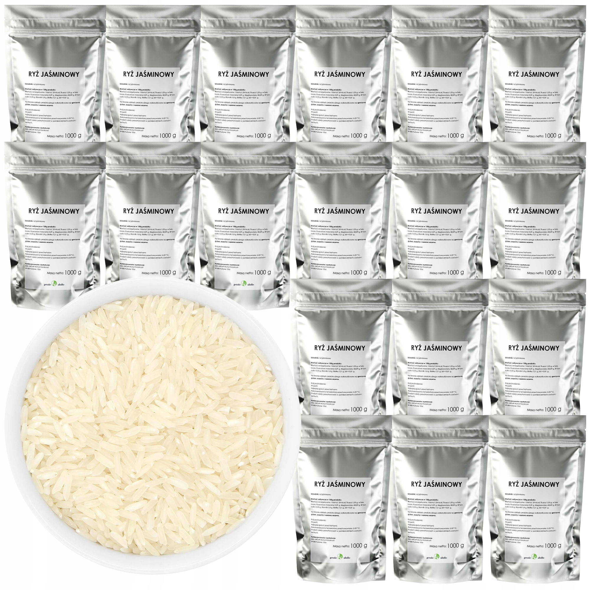 Ryż Jaśminowy ryż biały długoziarnisty 18kg