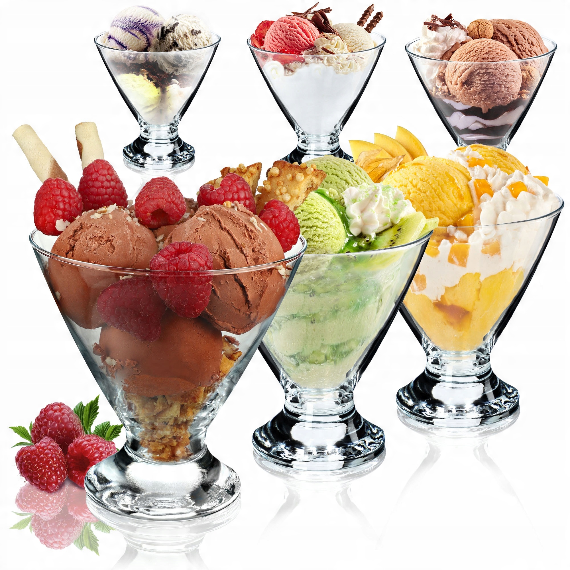 

Pucharki Na Lody Desery Czarki Szklane 6szt 460ML