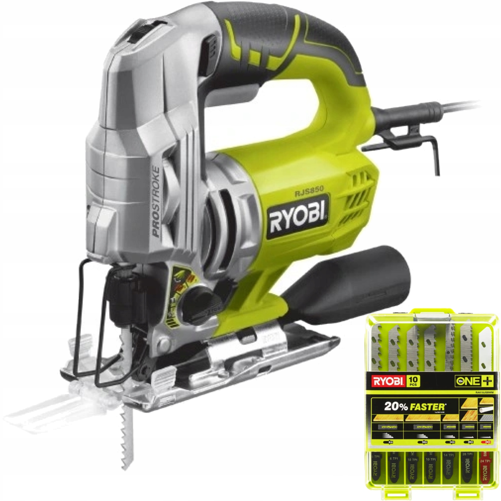 Ryobi Elektrická přímočará pila RJS850-K 600W sada pilových listů 10 ks