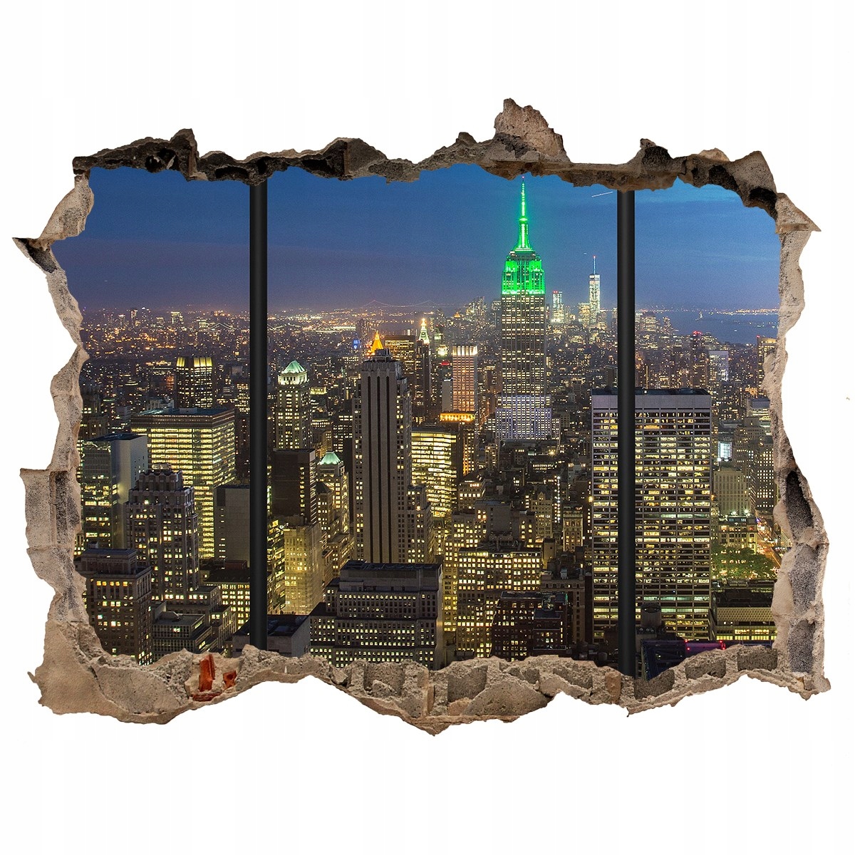 

Fototapeta dziura na ścianę 3d Nowy Jork nocą