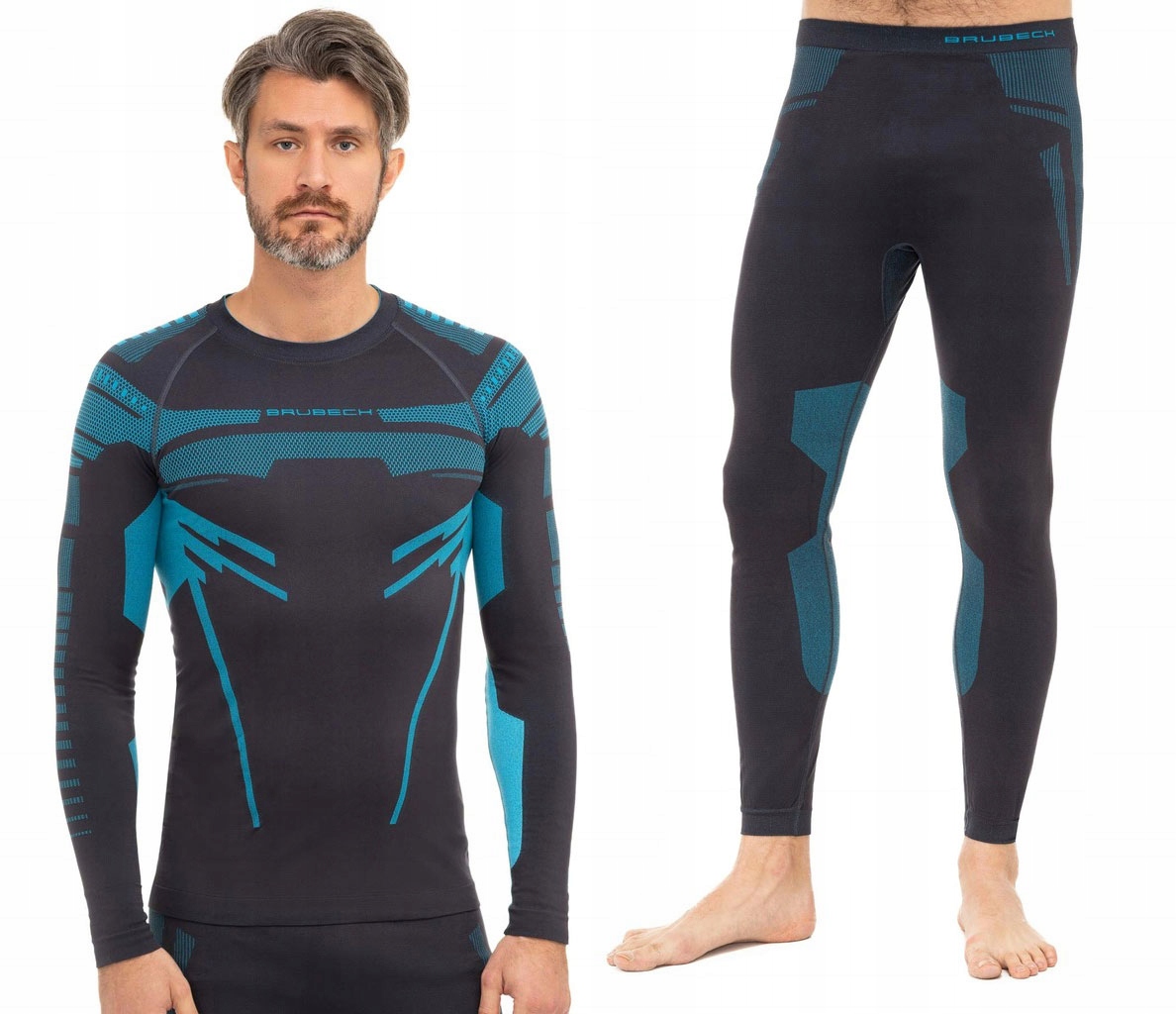 Komplet Zestaw męski termoaktywny Brubeck Dry niebieski bielizna XL