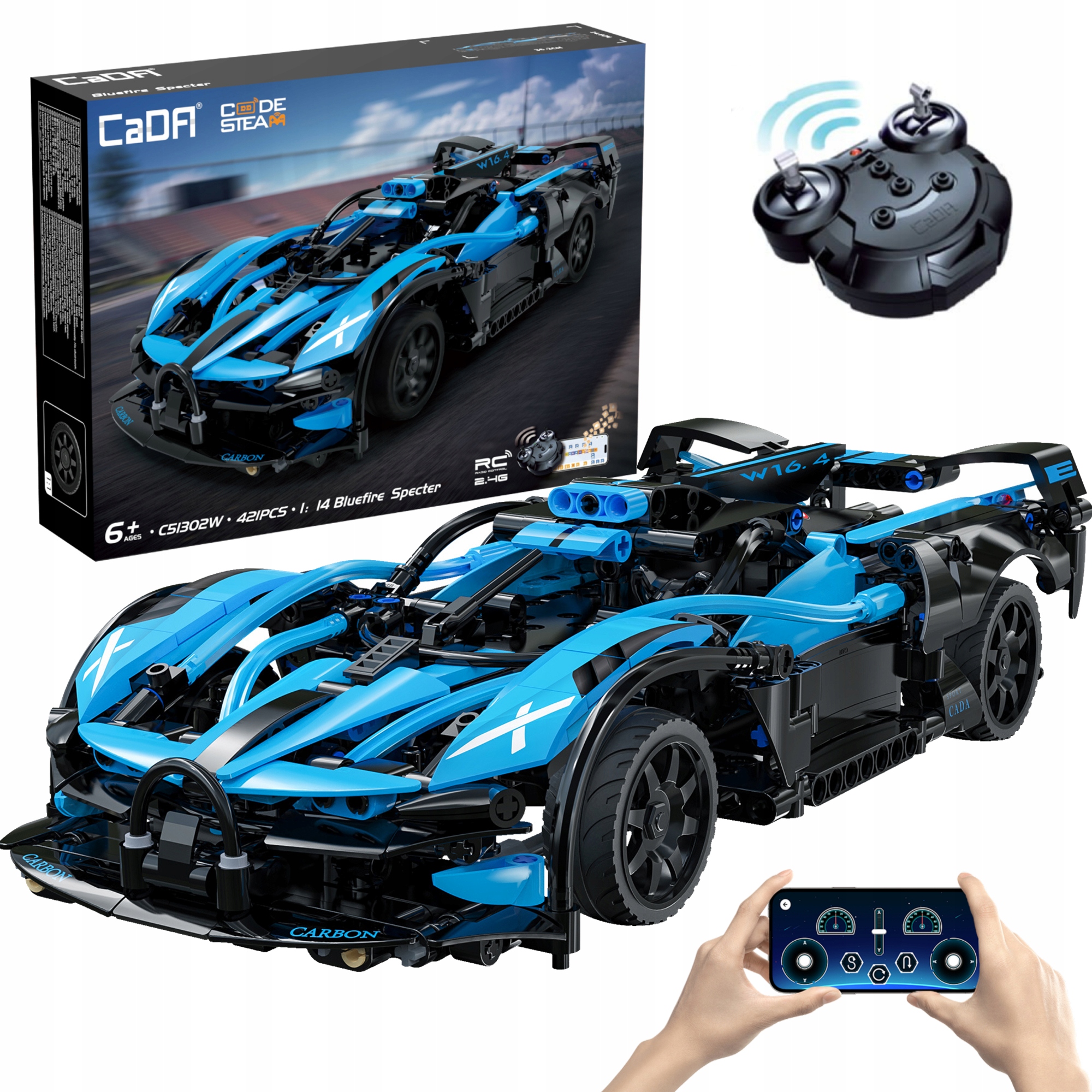 Klocki Cada Zestaw Bluefire Specter 1:14 Rc Auto Zdalnie Sterowane 421E