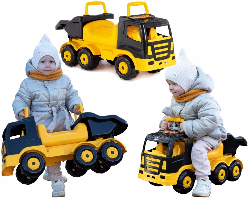 Duża Ciężarówka Wywrotka Jeździk– Auto do piasku i jazdy – pojazd budowlany