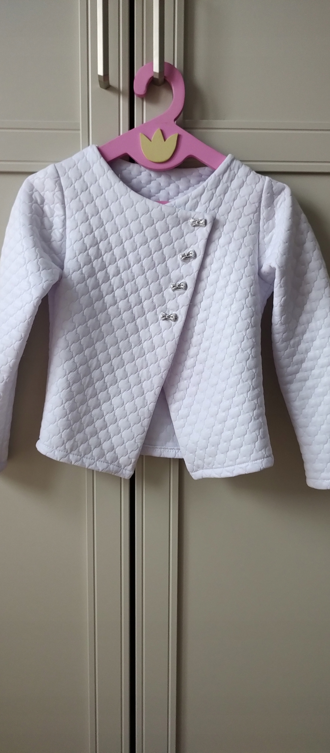 Biały żakiet bolerko Komunia 7 lat