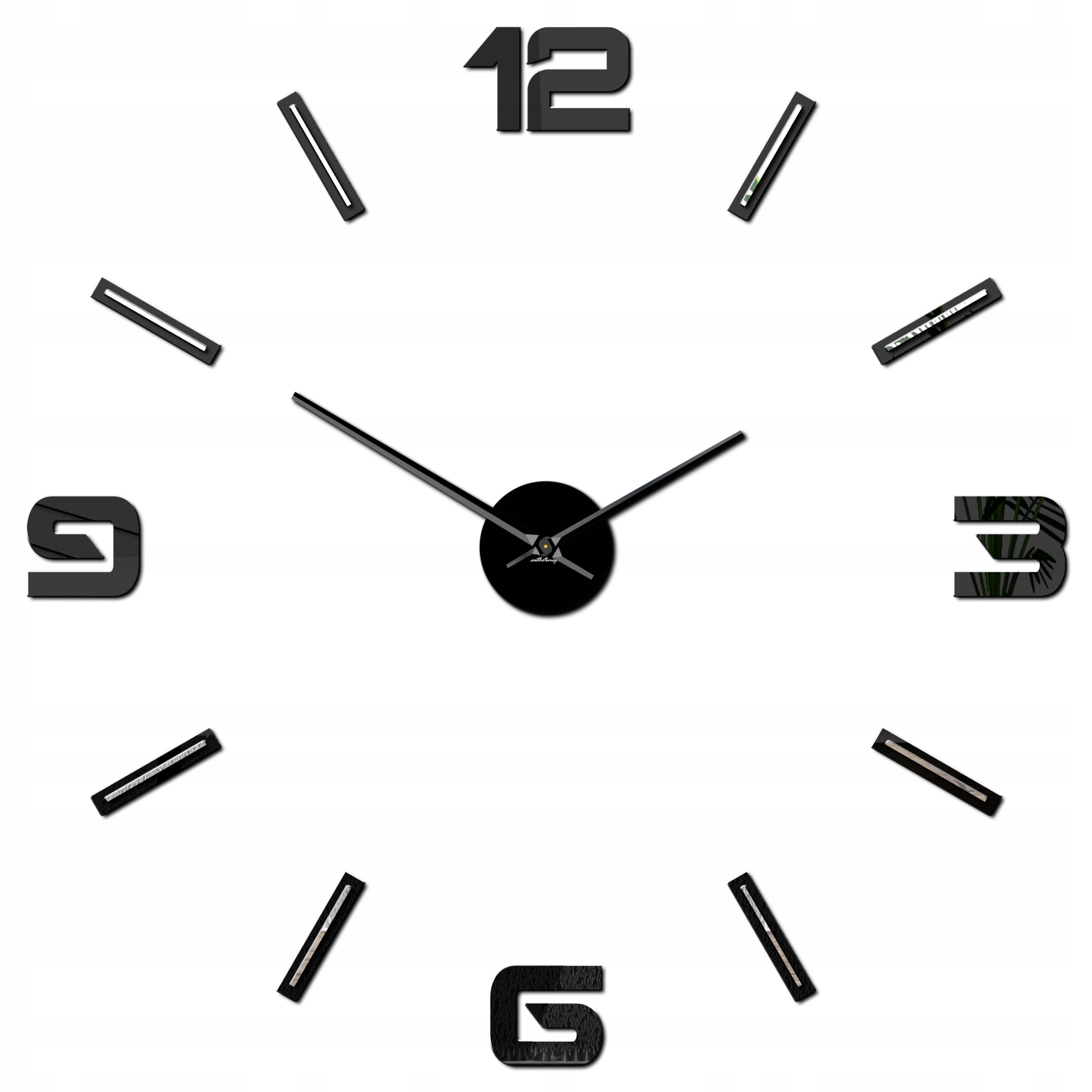 

Naklejany zegar na ścianę Mex XL 90 cm Diy 3D