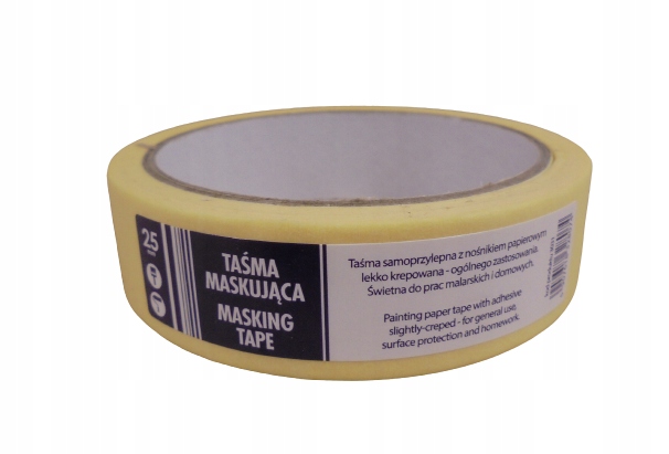 TAŚMA MASKUJĄCA MALARSKA ŻÓŁTA 25mm x 25m