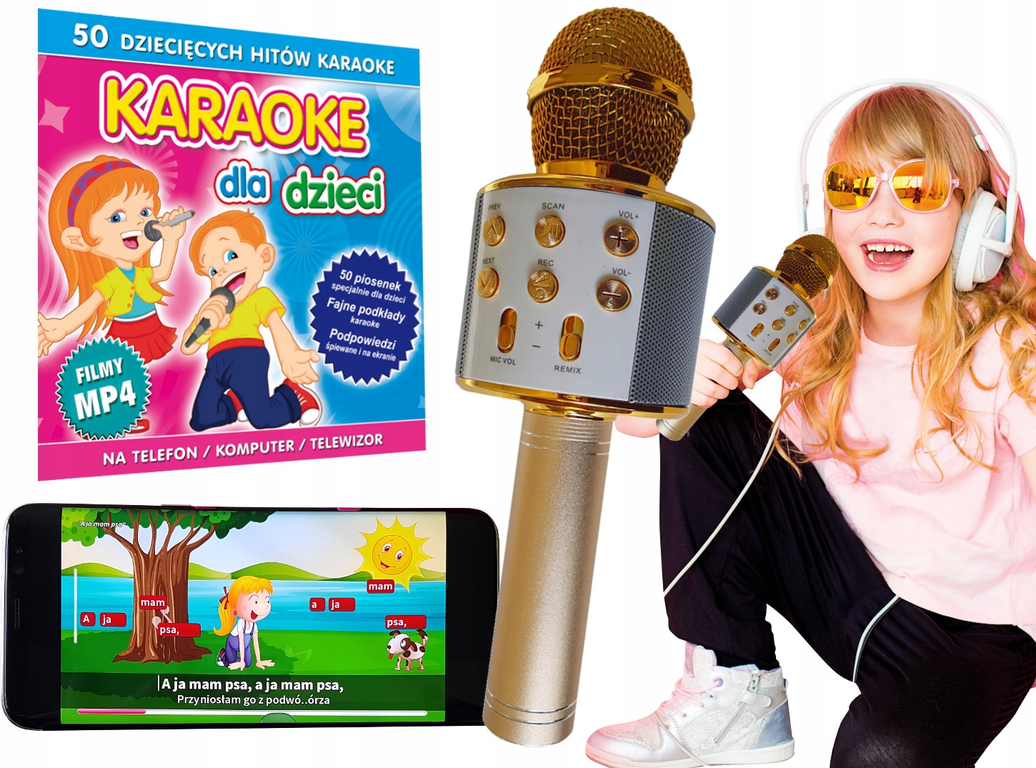 

Mikrofon bezprzewodowy dla dzieci Głośnik Karaoke