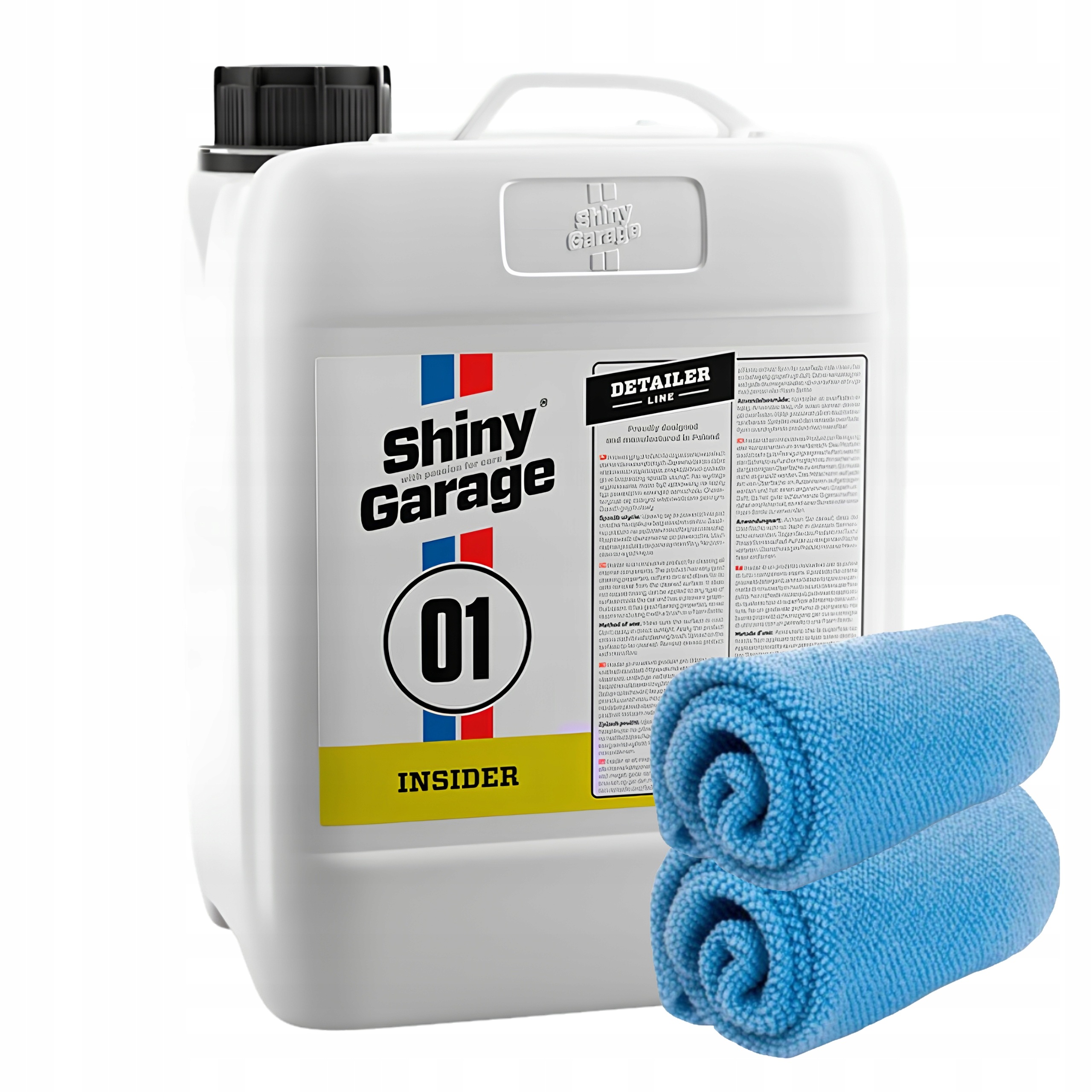 Shiny Garage Insider Interior Cleaner 5L Płyn do wnętrza auta Ściereczki
