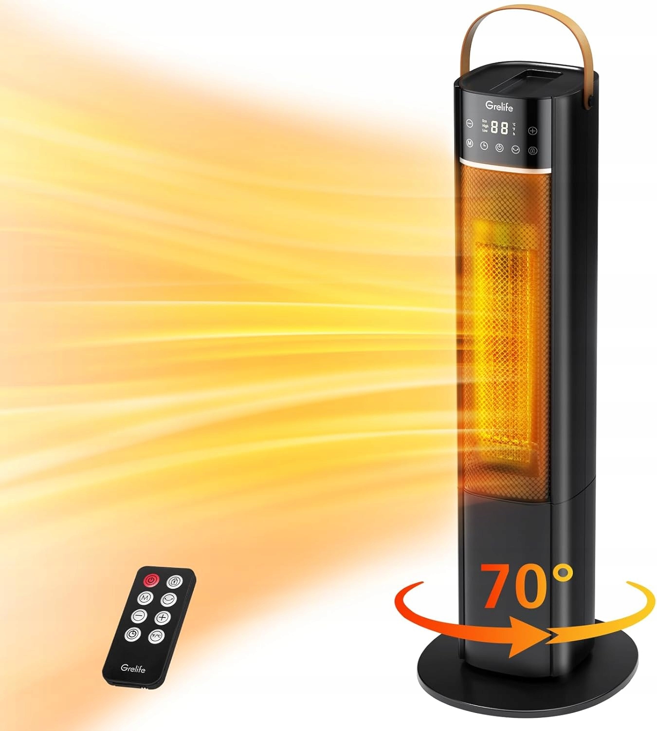 Grelife kolumnowy ceramiczny grzejnik 2000W pilot Timer oscylacja