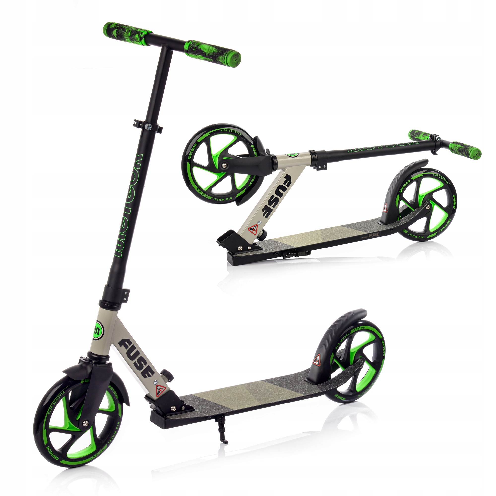 Hulajnoga składana dla dzieci miejska stopka duże koła 200 mm Meteor Fuse