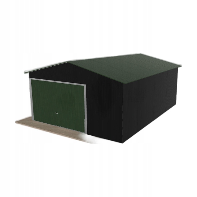 Plechová garáž 4.5 x 6 m jednopolohová, dvouspádová, černá