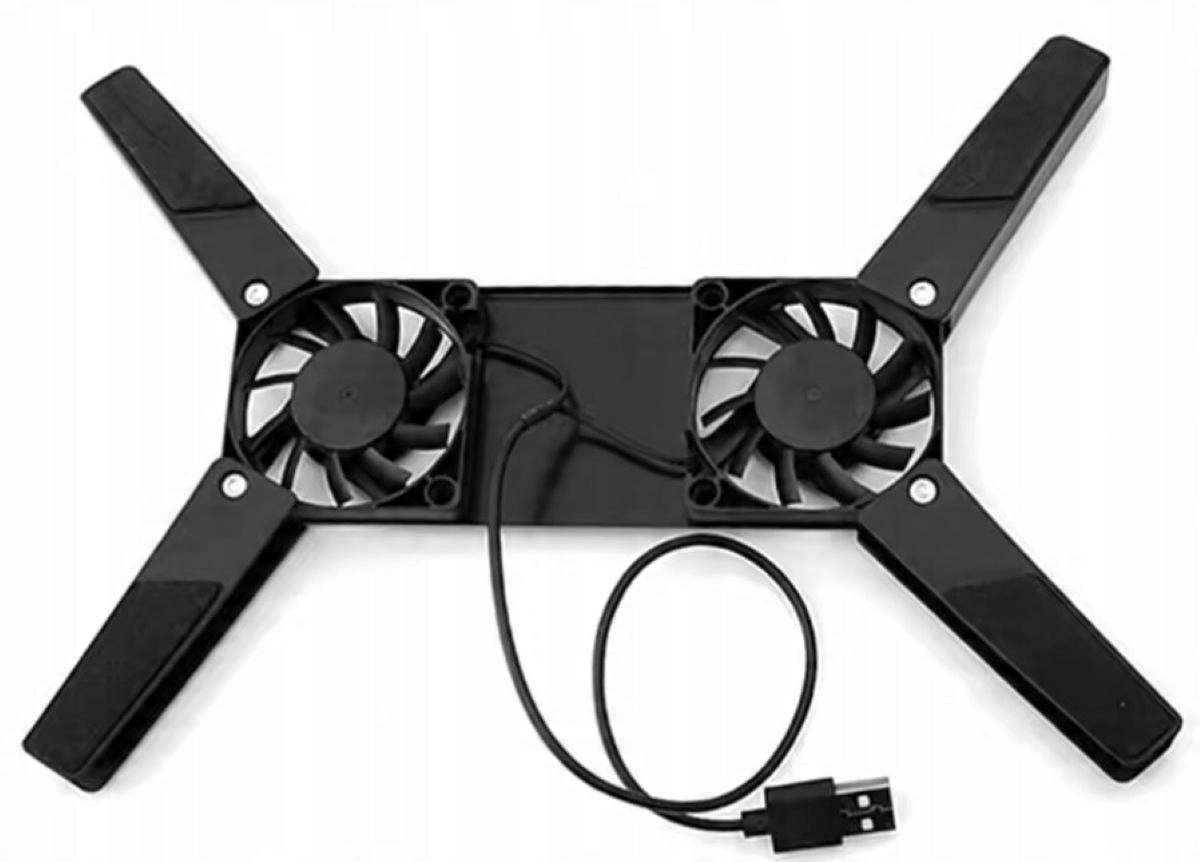 PODKŁADKA CHŁODZĄCA DO LAPTOPA NOTEBOOKA - USB SKŁADANA 2 WIATRAKI Z OSŁONĄ Waga produktu z opakowaniem jednostkowym 1 kg