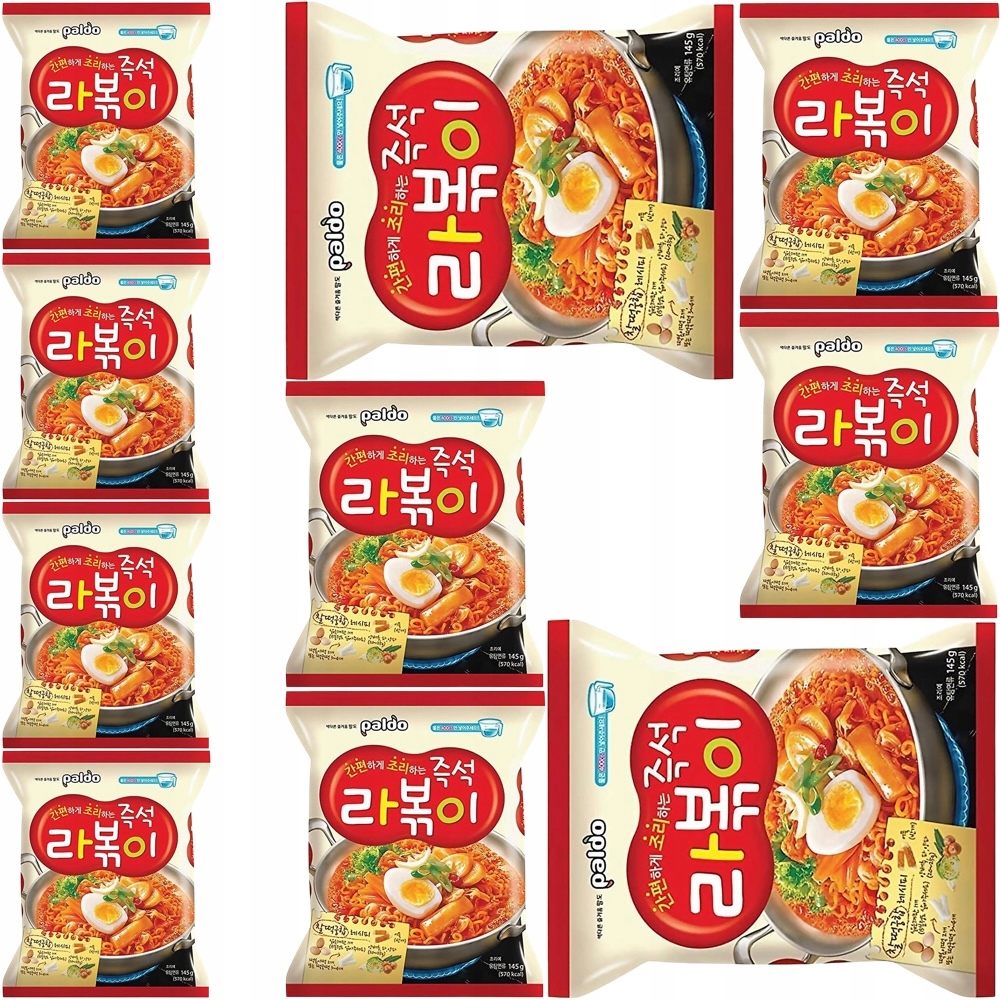 10 x Korejské instantní těstoviny Instant Rabokki Sladko-ostré 135 g Paldo