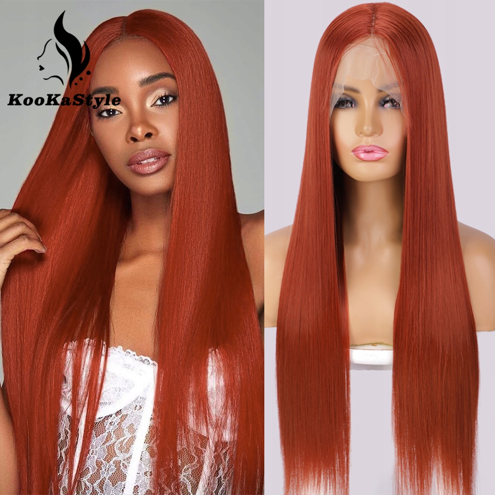 Měděná paruka Beth se síťkou (lace front)