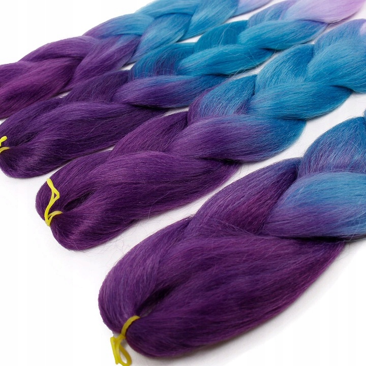 Włosy Syntetyczne Ombre Fioletowo Niebieskie do Zaplatania Warkoczyków Pasm Typ włosów syntetyczne