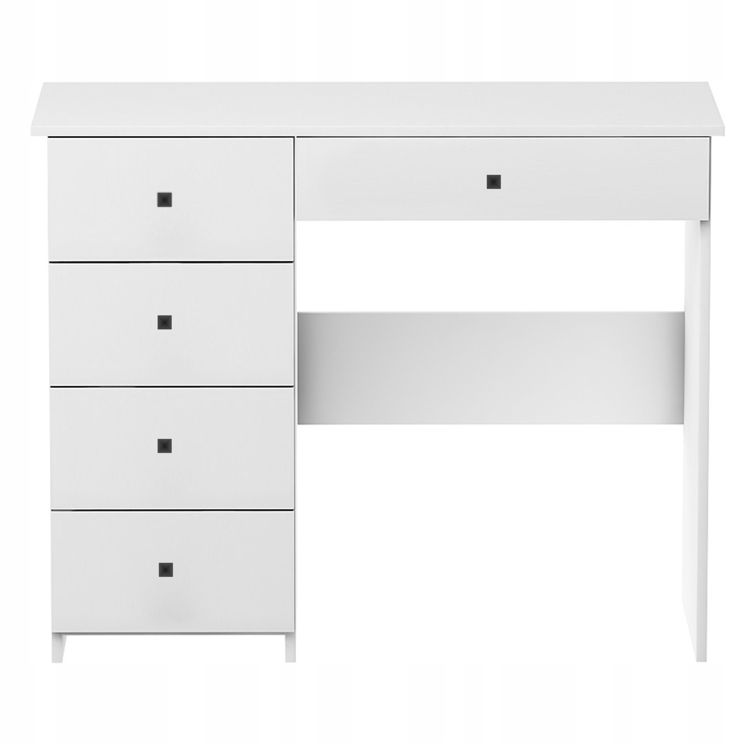 BIURKO V BIAŁE Z SZUFLADAMI POD LAPTOP STOLIK Wysokość mebla 75 cm