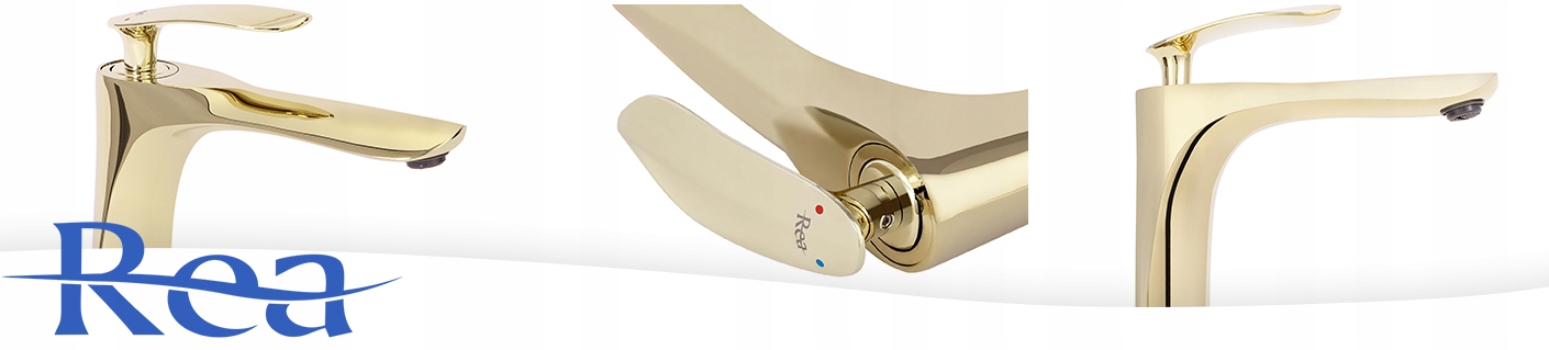 OUTLET BATERIA UMYWALKOWA ORBIT ZŁOTA WYSOKA GOLD - REA Kolor złoty
