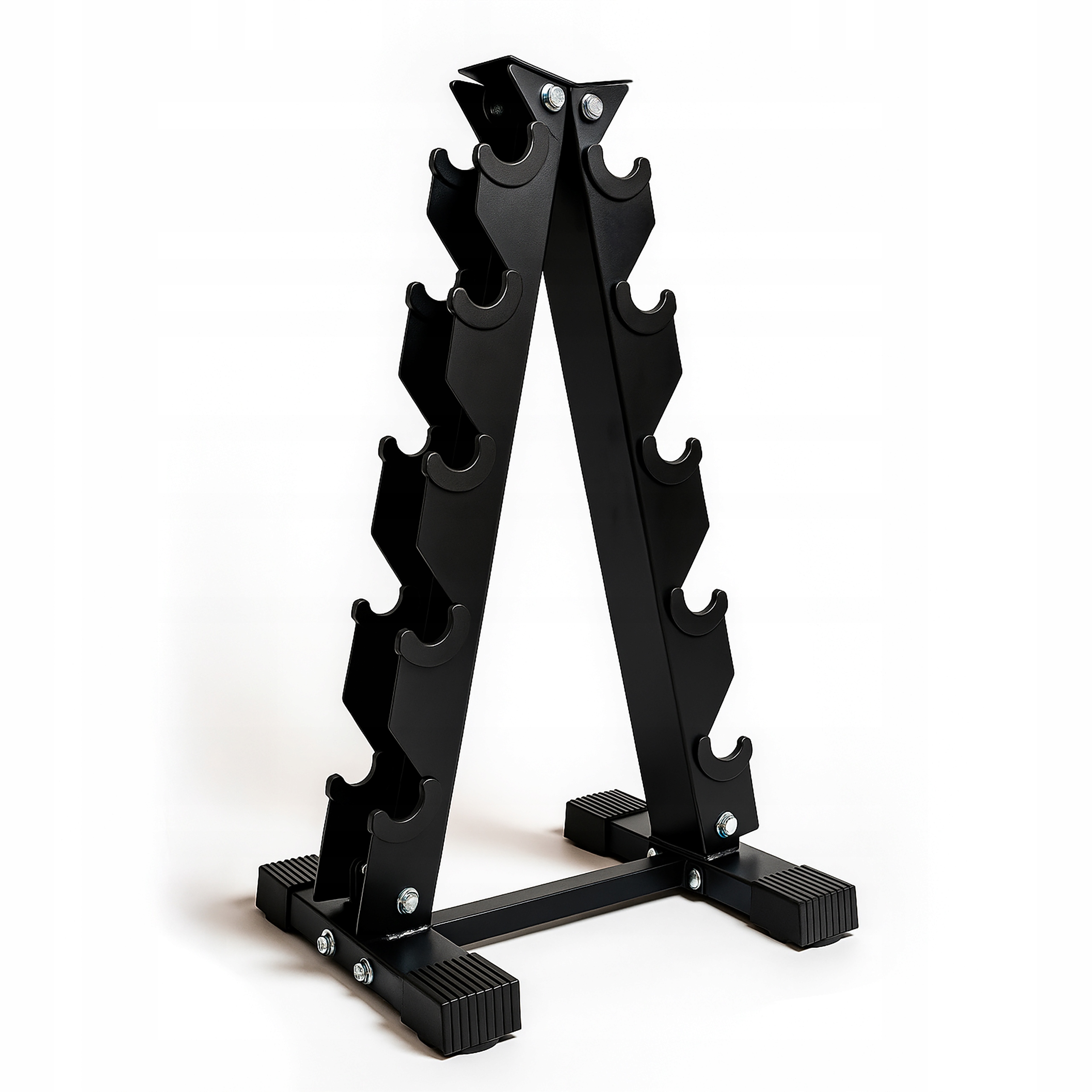 Stojak Na Hantle Trójkątny półka na hantelki hex czarny Solidny piramida