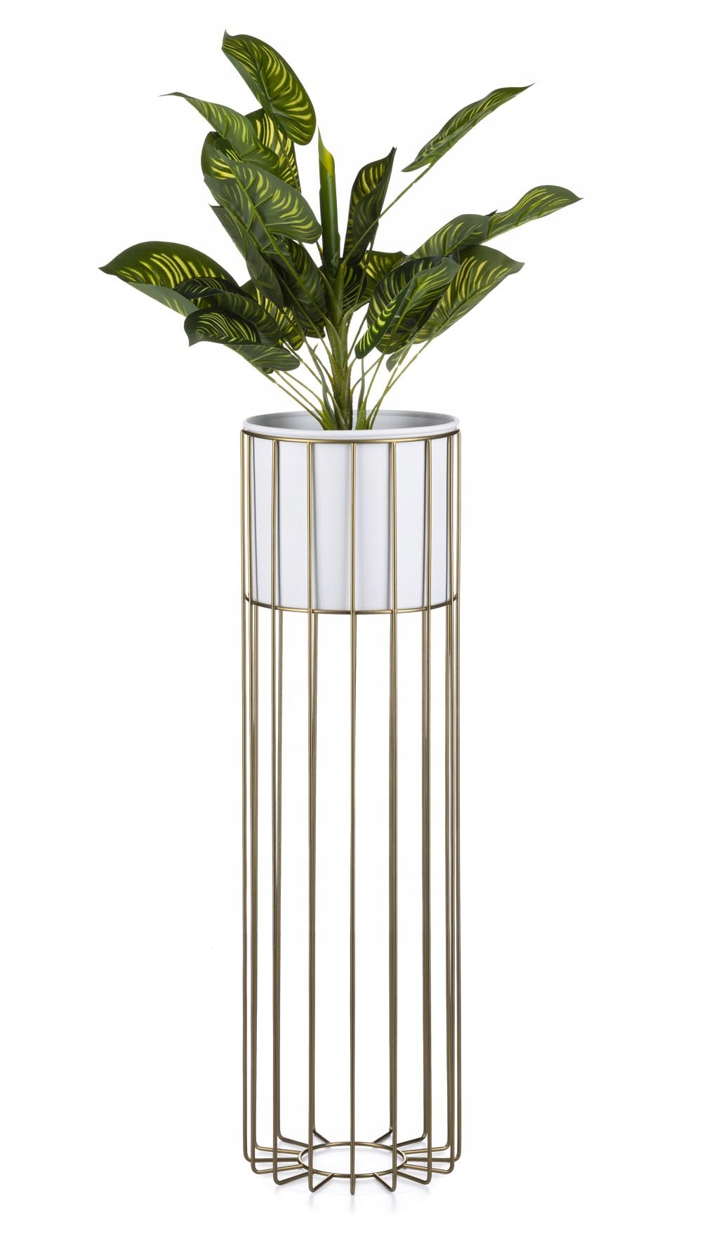 

Złoto biały kwietnik stojący 70 cm Loft metalowy