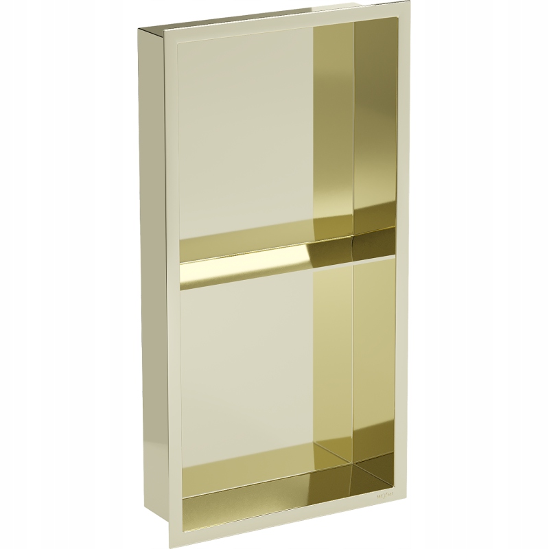 Mexen X-Wall-R zapuštěná police s límcem a poličkou 60 x 30 cm, Zlatá