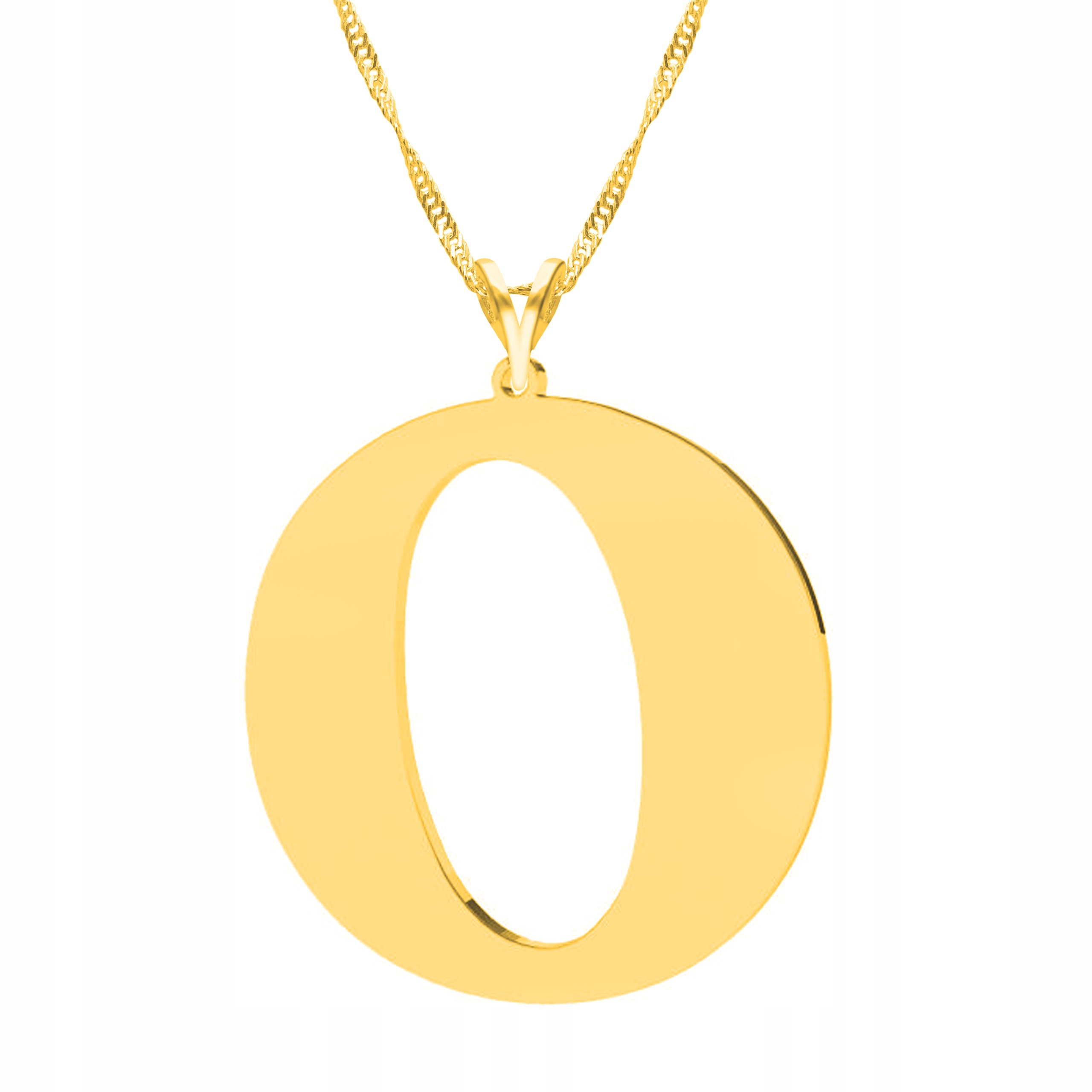 Řetízek zlatý náhrdelník 925 Velké písmeno O