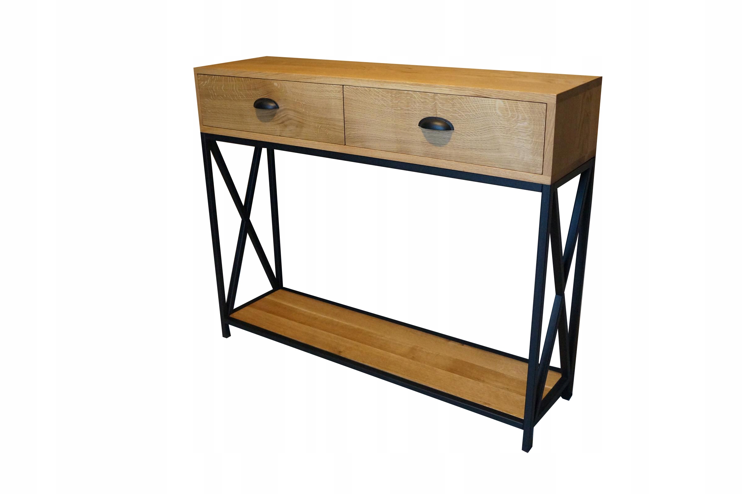 KONSOLA LOFT Z SZUFLADAMI 120 CM LITY DĄB PÓŁKA