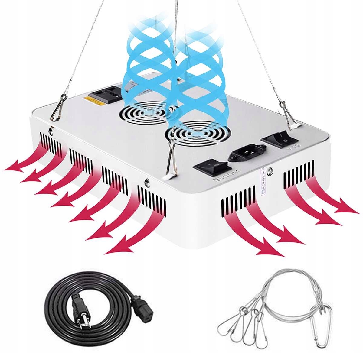 LAMPA DO WZROSTU UPRAWY ROŚLIN GROW 100x LED 1500W Maksymalna moc 1500 W