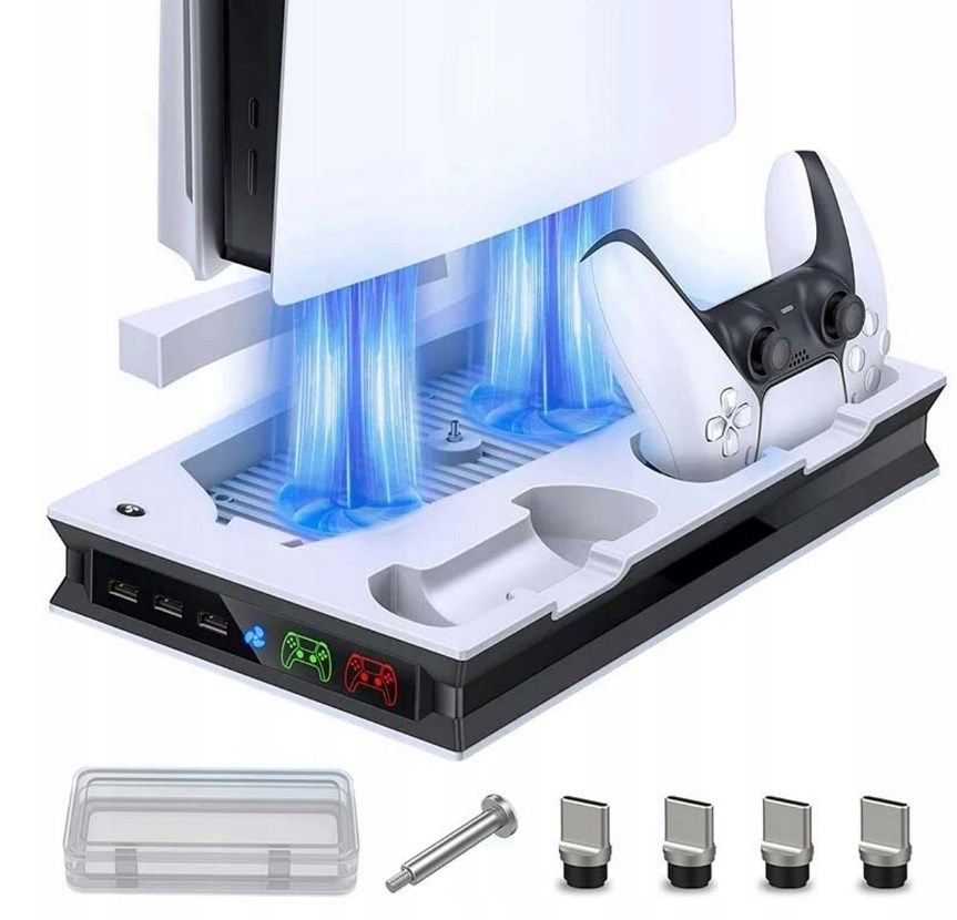 Stacja Wielofunkcyjna Do PS5 Chłodząca Ładująca Pady