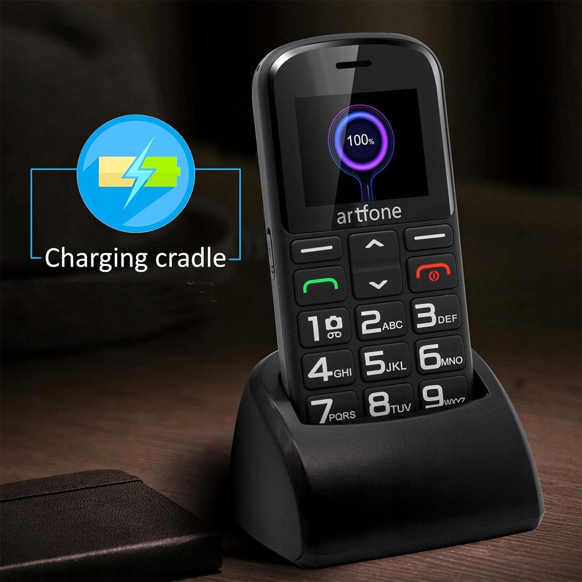 TELEFON Z KLAPKĄ KOMÓRKA GSM SIMPLE DLA SENIORA RADIO SOS DUŻE CYFRY Pamięć RAM 24 MB