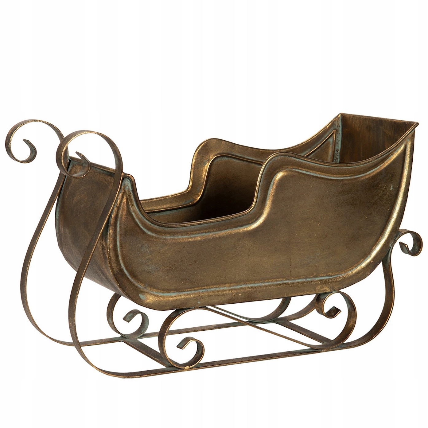 Saně Svatého Mikuláše Figurka Vánoční Saně Velké Staré Zlato Dekorace