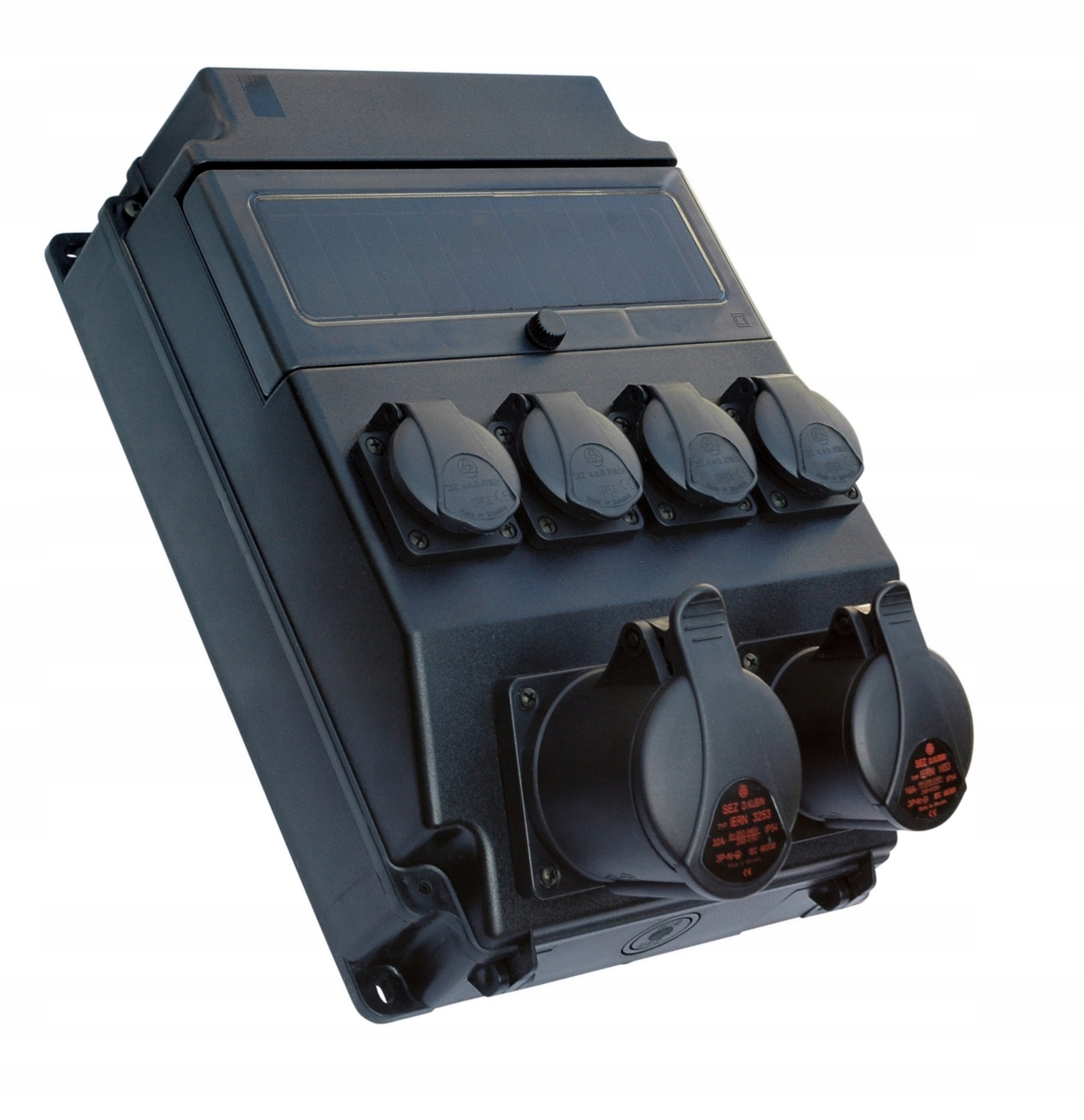 Zásuvkový Rozvaděč Černé Okno Silová Skříň 32A 16A 400V