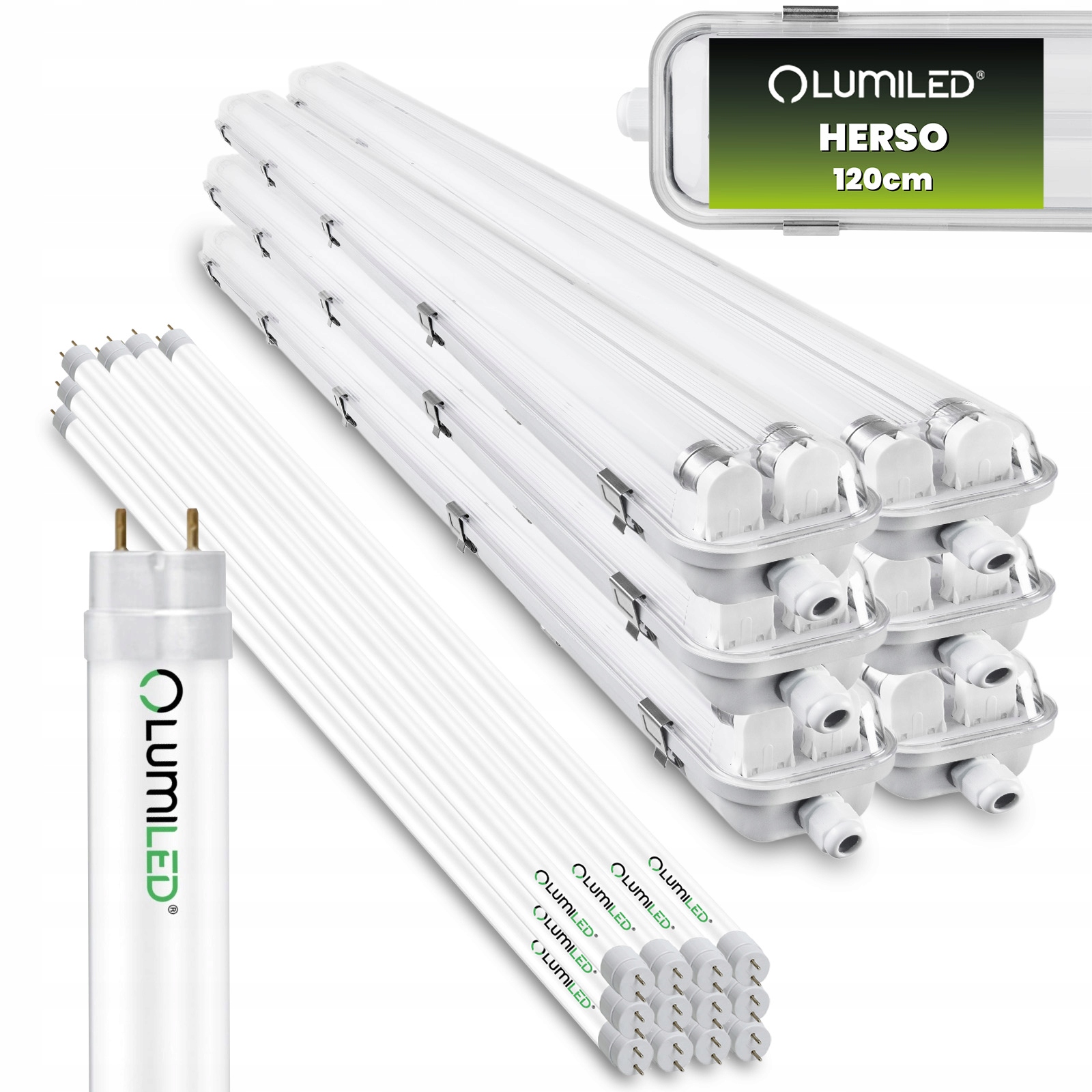 6x Hermetické svietidlo s reflektorom 120 cm IP65 12x Led žiarivka 18 W