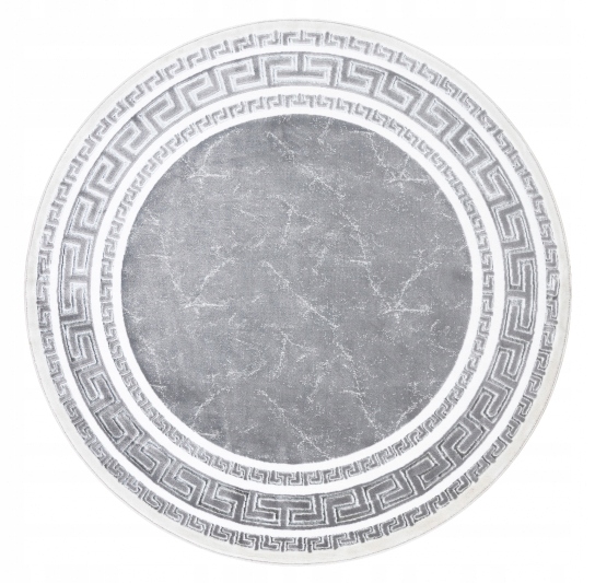 Dywan GLOSS 120 kółko szaro biały GRECKI okrągły