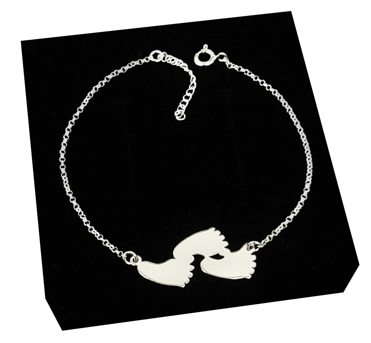 

Bransoletka trzy stópki dziecka Grawer Pudełk 17cm